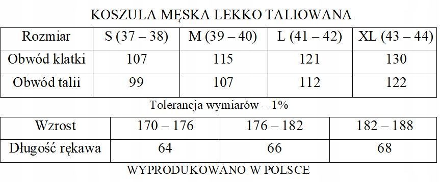 Slim Koszula Męska Biała 176/182 Długi Rękaw M 39