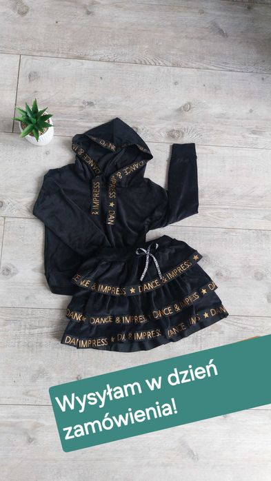 Komplet welurowy dziewczecy rozmiar 116 Wysyłam Dzisiaj