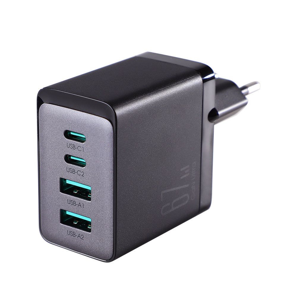 ładowarka sieciowa gan 67w 2x usb 2x usb-c + kabel usb-c 1.2m czarny