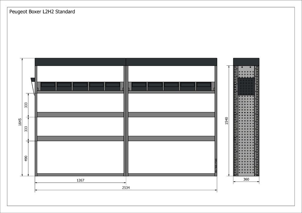 Peugeot Boxer L2H2 - ZABUDOWA strona lewa