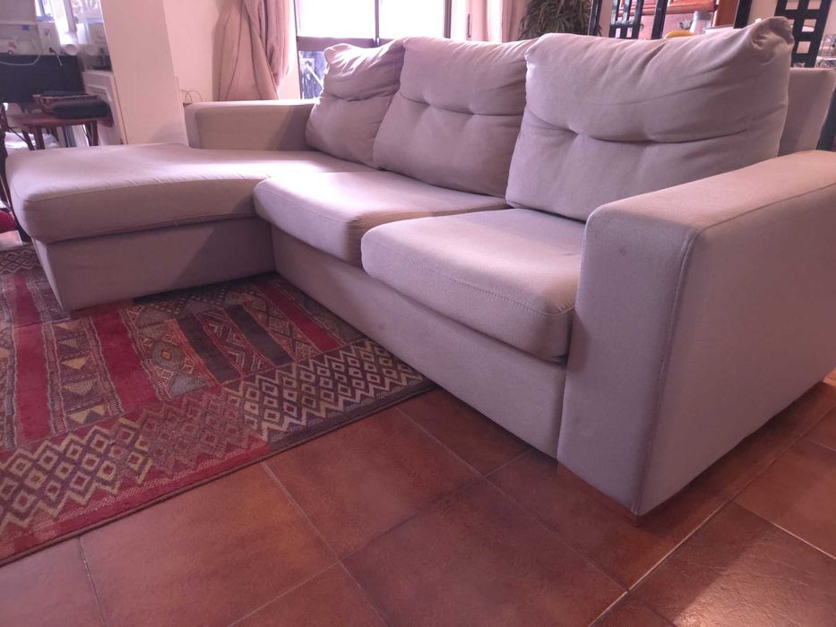 Sofá 250cm madeira maciça (fab.PT) c/chaise-long
