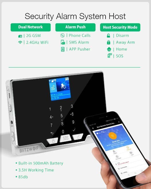 Sistema de Alarme sem fios WIFI GSM 2G c/app Android IOS TUYA