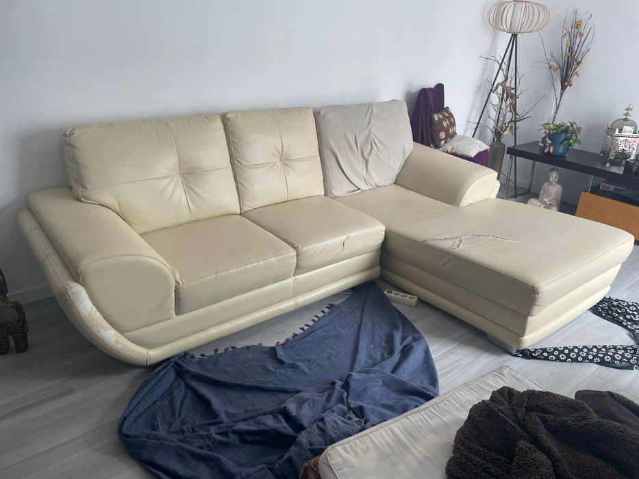 Sofa 3 lugares + chaise longue usado