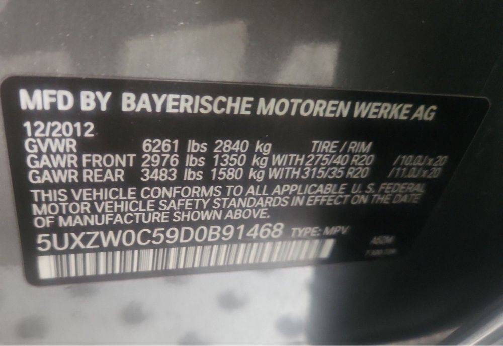 BMW X5 xDrive35d 2012 р. (експлуатація з 2013 р.)