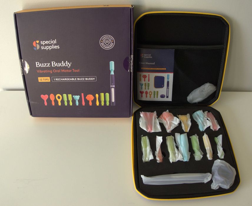 Wibrator logopedyczny Nowy  Buzz Buddy 12 miękkimi wymiennymi główkami