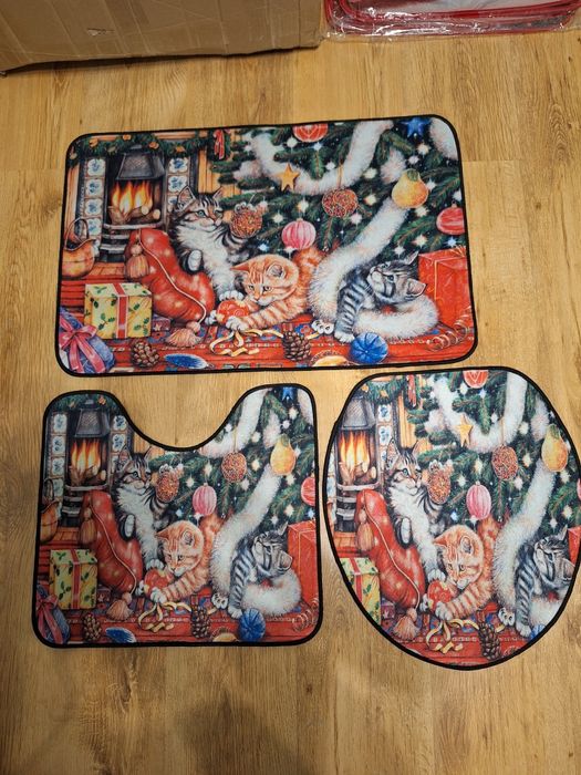 Dywaniki świąteczne łazienkowe