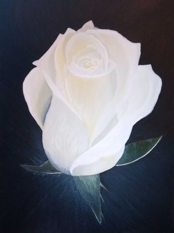 Картина "Бутон троянди" олія, полотно на підрамнику