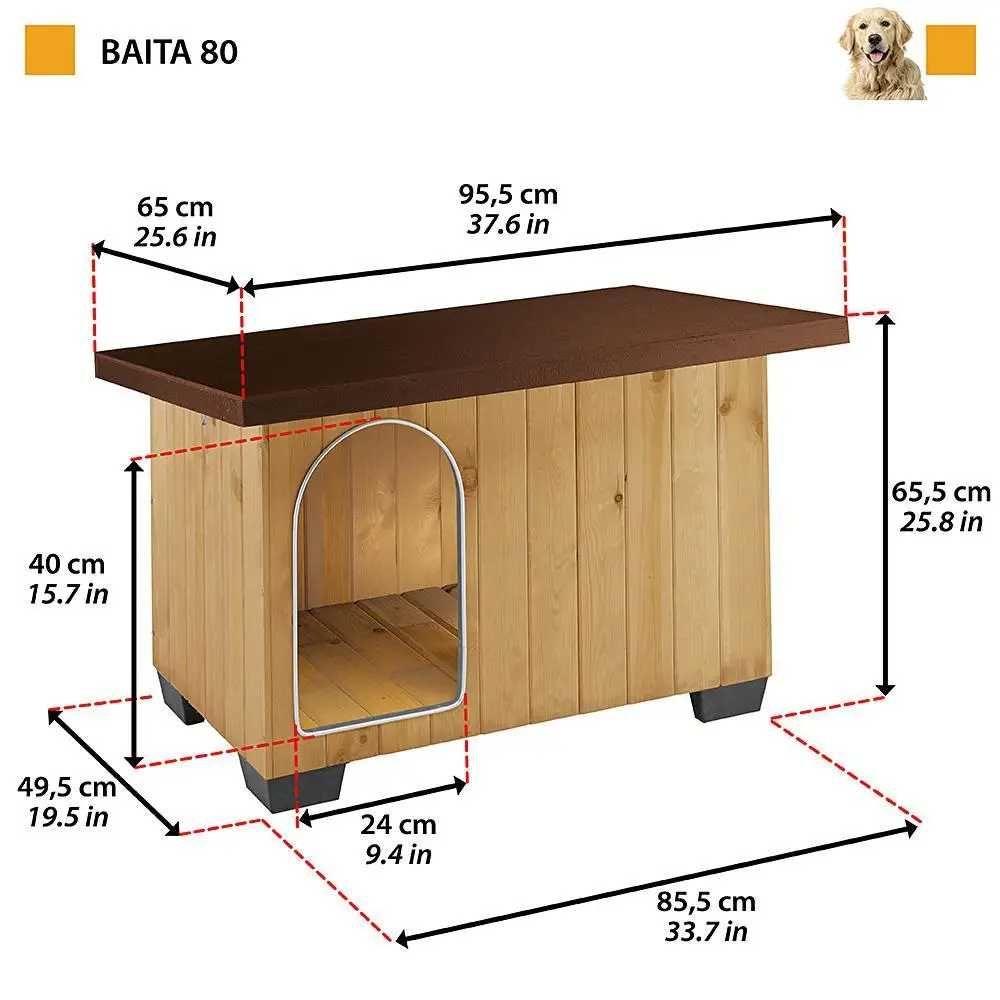 Дерев'яна будка для собаки Ferplast Baita 80 (Ферпласт)