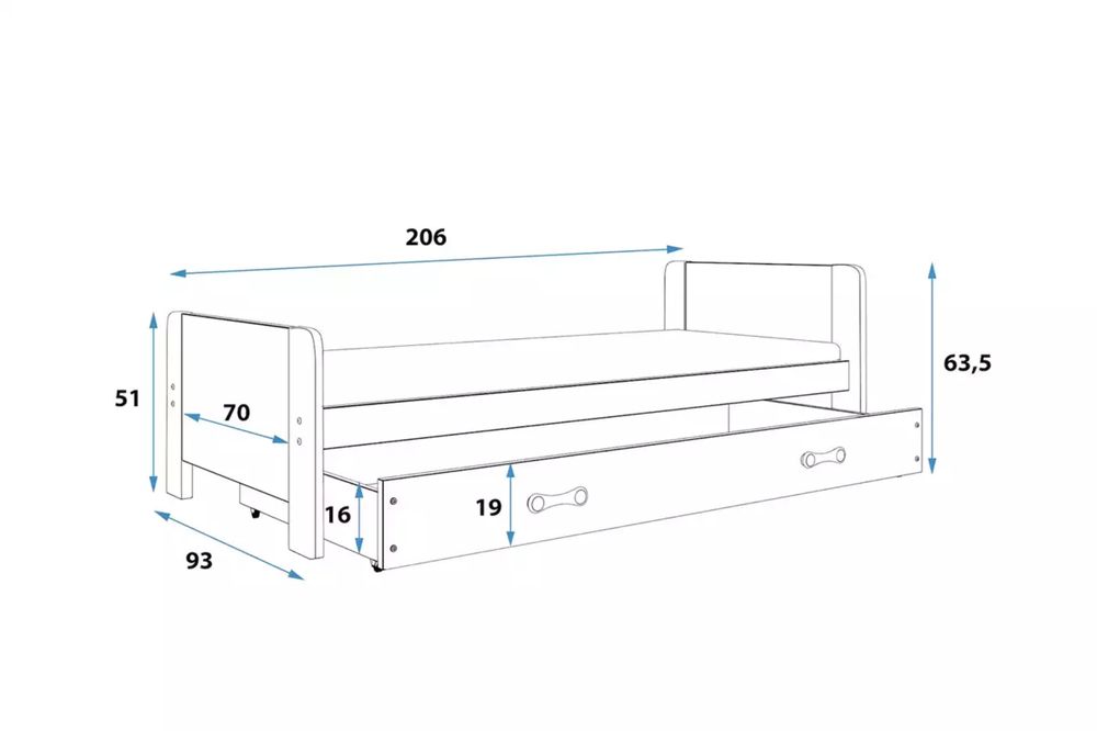 Łózko młodzieżowe  Darek 80x200 NOWE