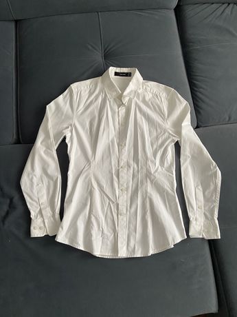 Biała taliowana koszula damska M/38 jak nowa