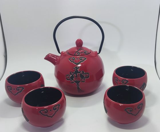 Сервіз керамічний для чайної церемонії чайник 600мл, h-13,5 см, d-9см;