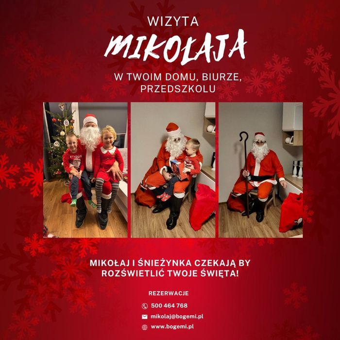 Wizyta mikołaja w teoim domu biurze przedszkolu