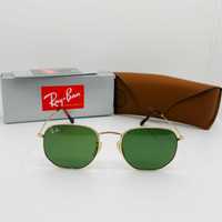 Солнцезащитные очки Ray-Ban Hexagonal 3548N Gold-Green 56мм стекло