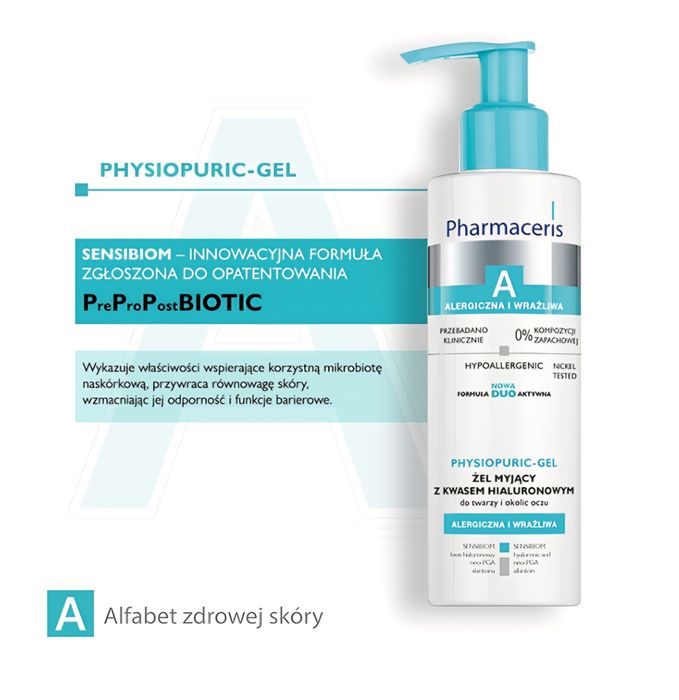 Pharmaceris A żel myjacy z  kwasem hialuronowy twarzy i okolic oczu