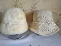 Шляпа/ шапка женская: меховая и соломенная 57р.