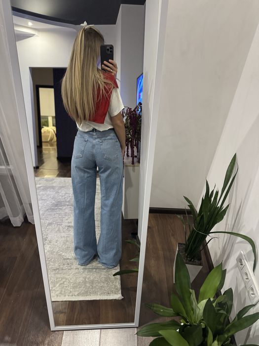 Джинси палаццо zara 34 блакитні брюки
