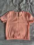 Morelowy prazkowany crop top uniwersalny