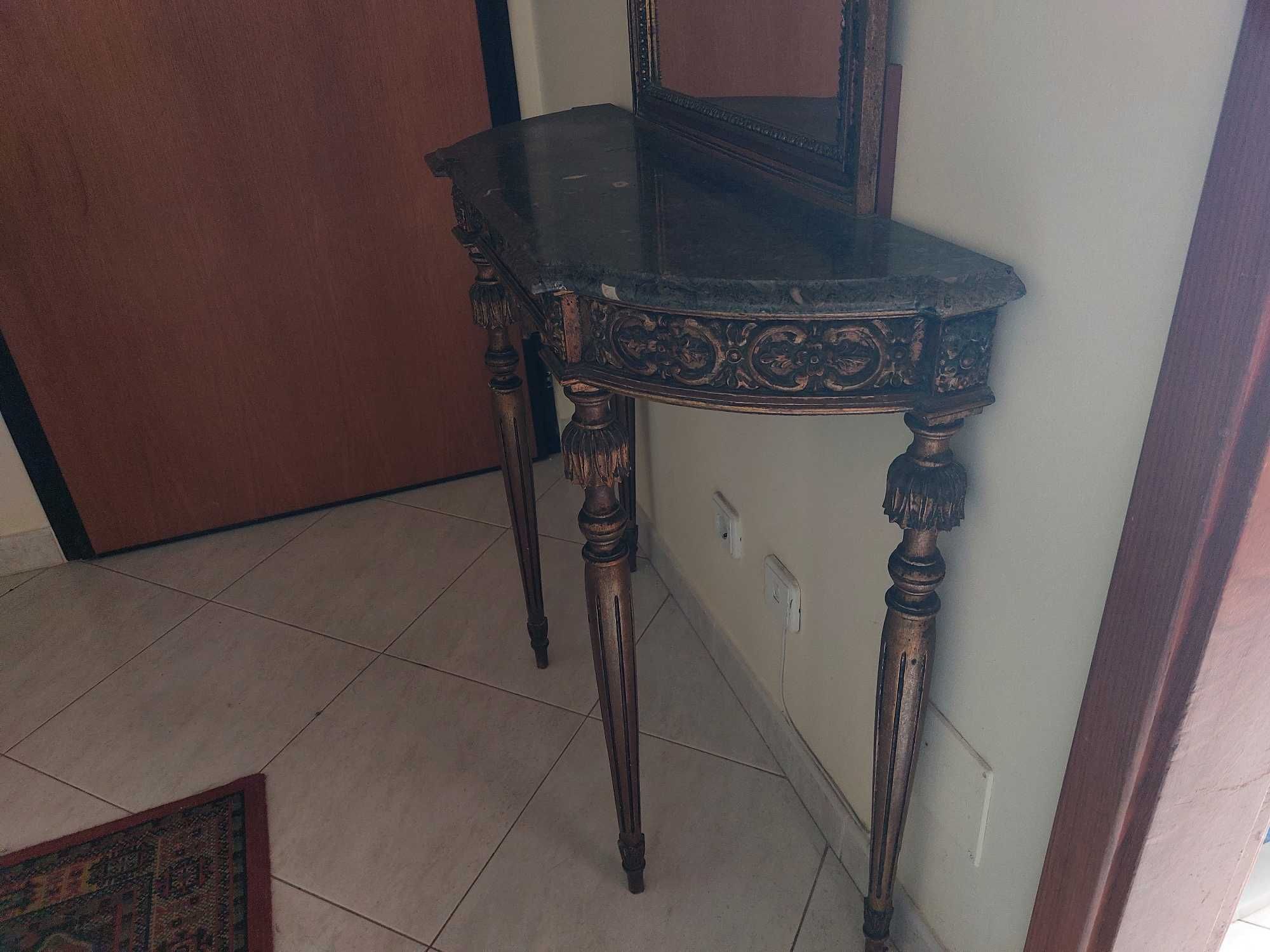 Mesa Vintage de Entrada com Espelho Integrado