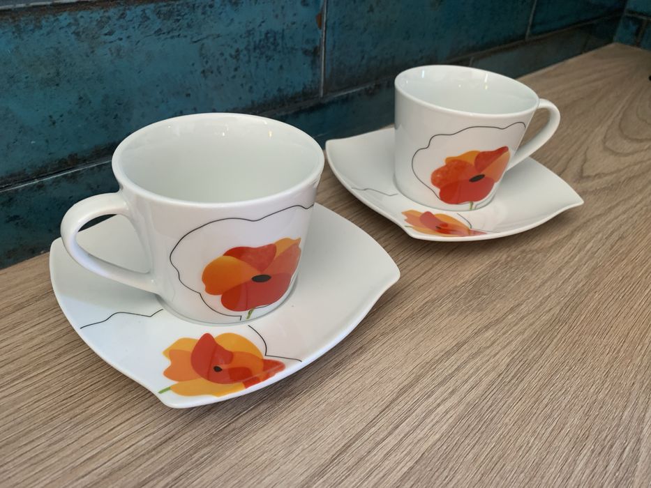 Filiżanki 5 szt motyw kwiatowy
