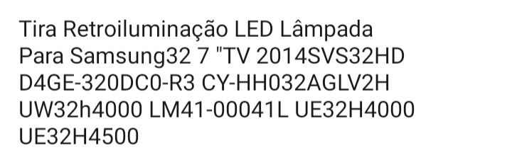 Barra 7 leds tv samsung 32