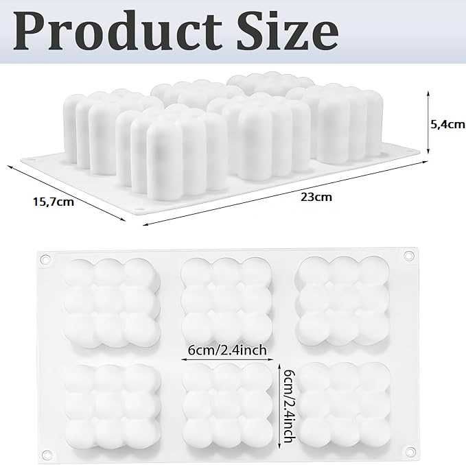 Silikonowa forma do produkcji świec odlew sześcian bubble 6x6cm
