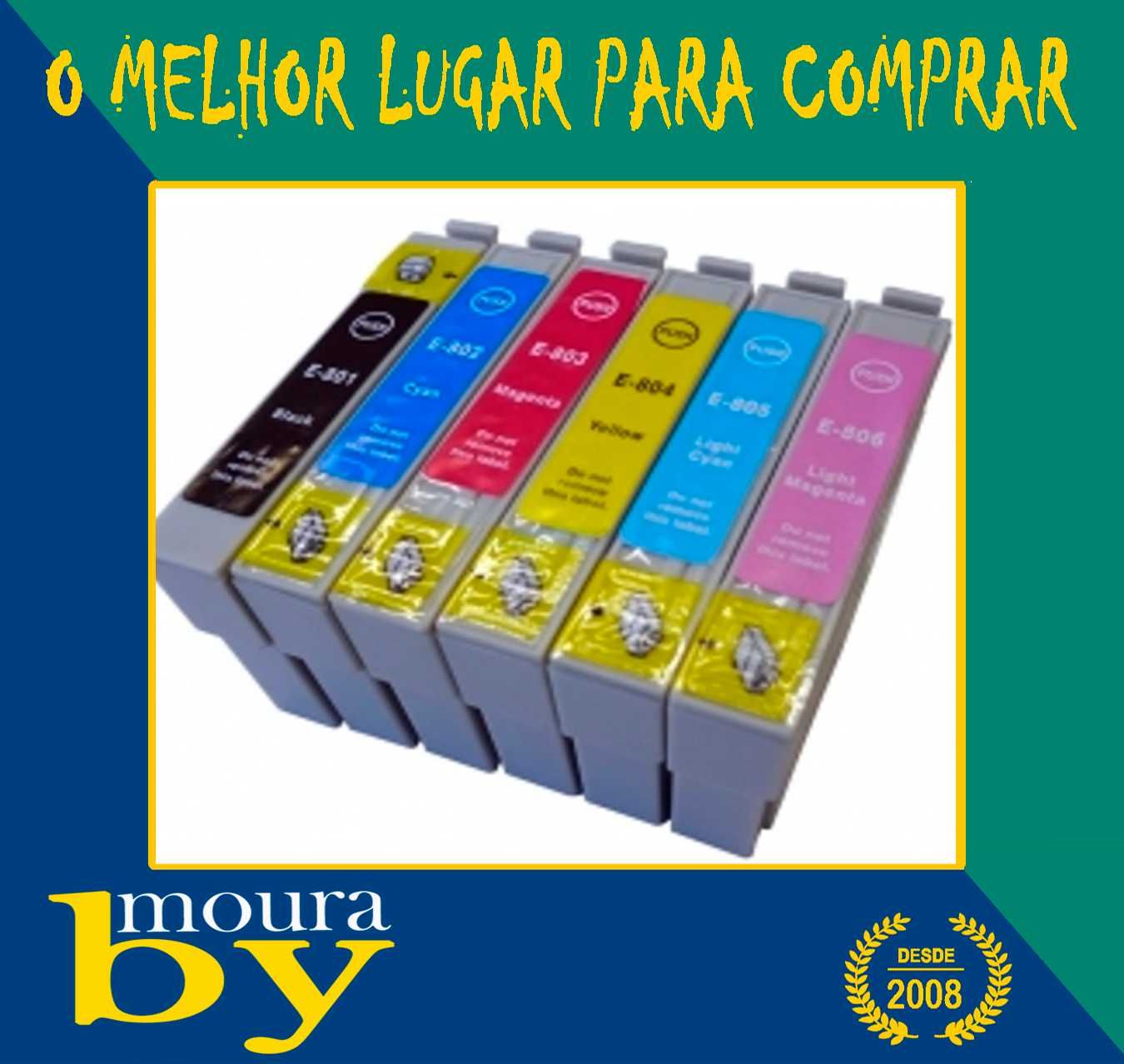 6 Tinteiros Compativeis Epson T0801 T0802 T0803 T0804 T0805 T0806