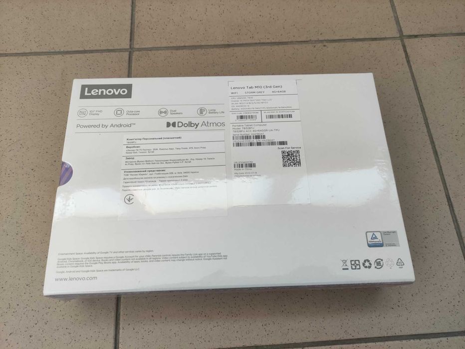 НОВЫЙ Lenovo Tab M10 (3rd Gen) 4/64GB Storm Grey 10.1" Запечатанный