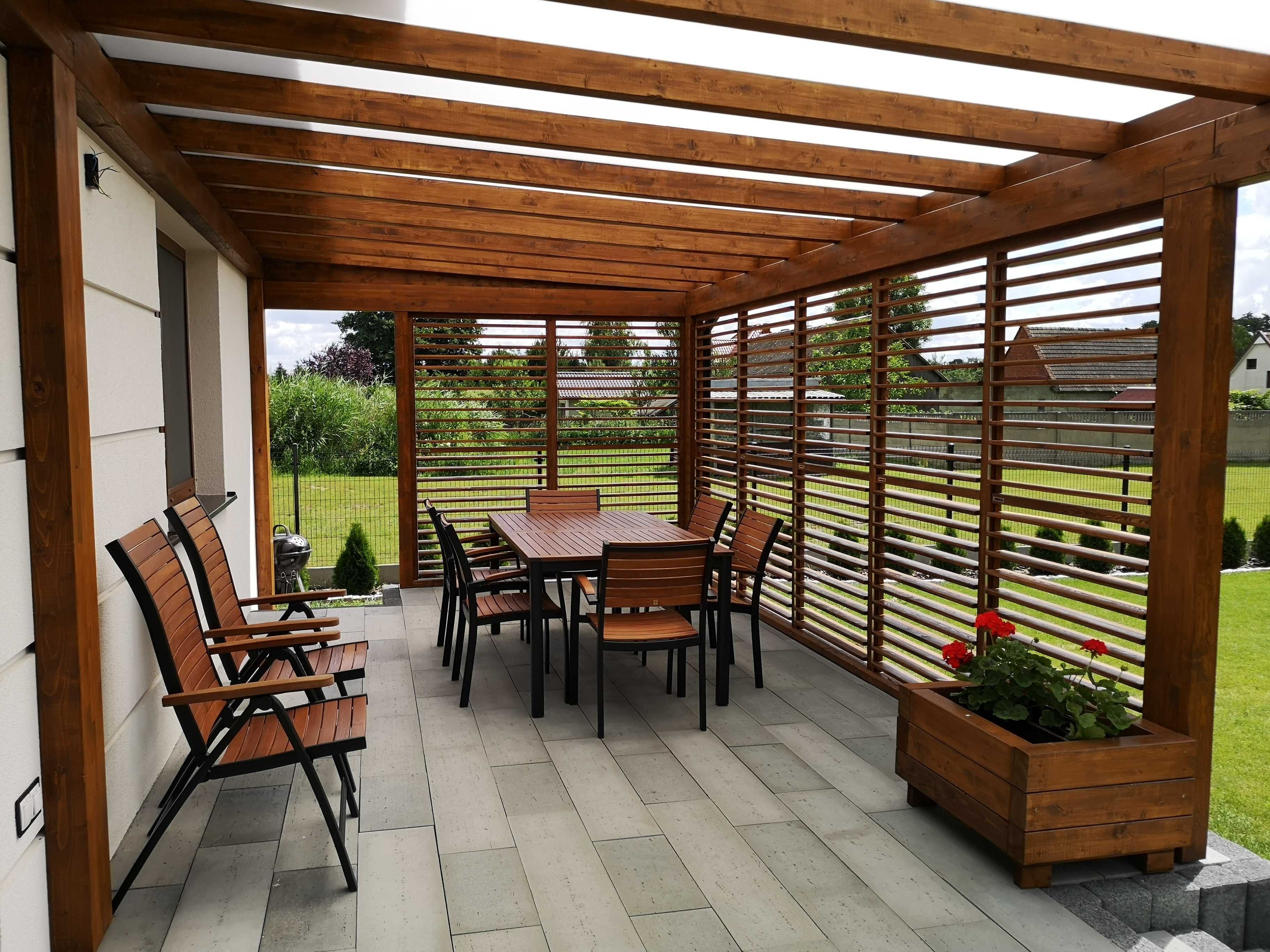 Drewniane Zadaszenie Tarasu Pergola Carport Ruchome deseczki Kielce