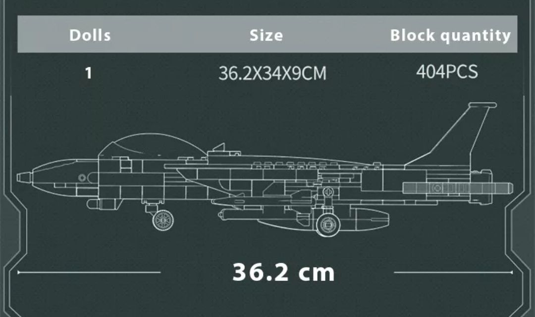 Конструктор Армия SLUBAN M38-B0755 "Истребитель F-14D TOMCAT", 404 дет