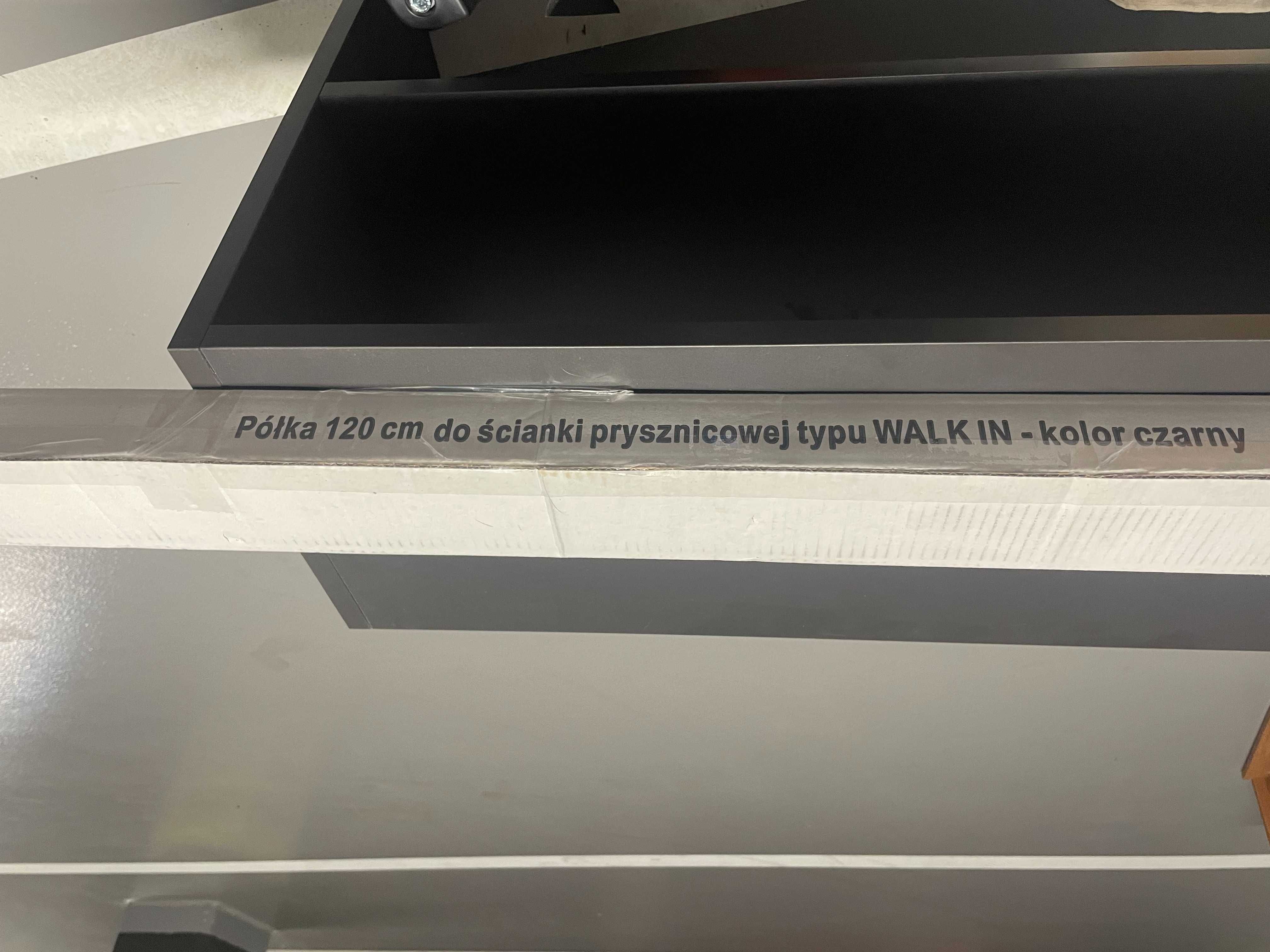 Półka prysznicowa do prysznica typu walk-in, czarna