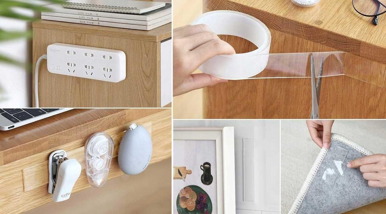 TAŚMA DWUSTRONNA bezbarwna NANO - TAPE Wielokrotnego użytku. 3m x 30mm