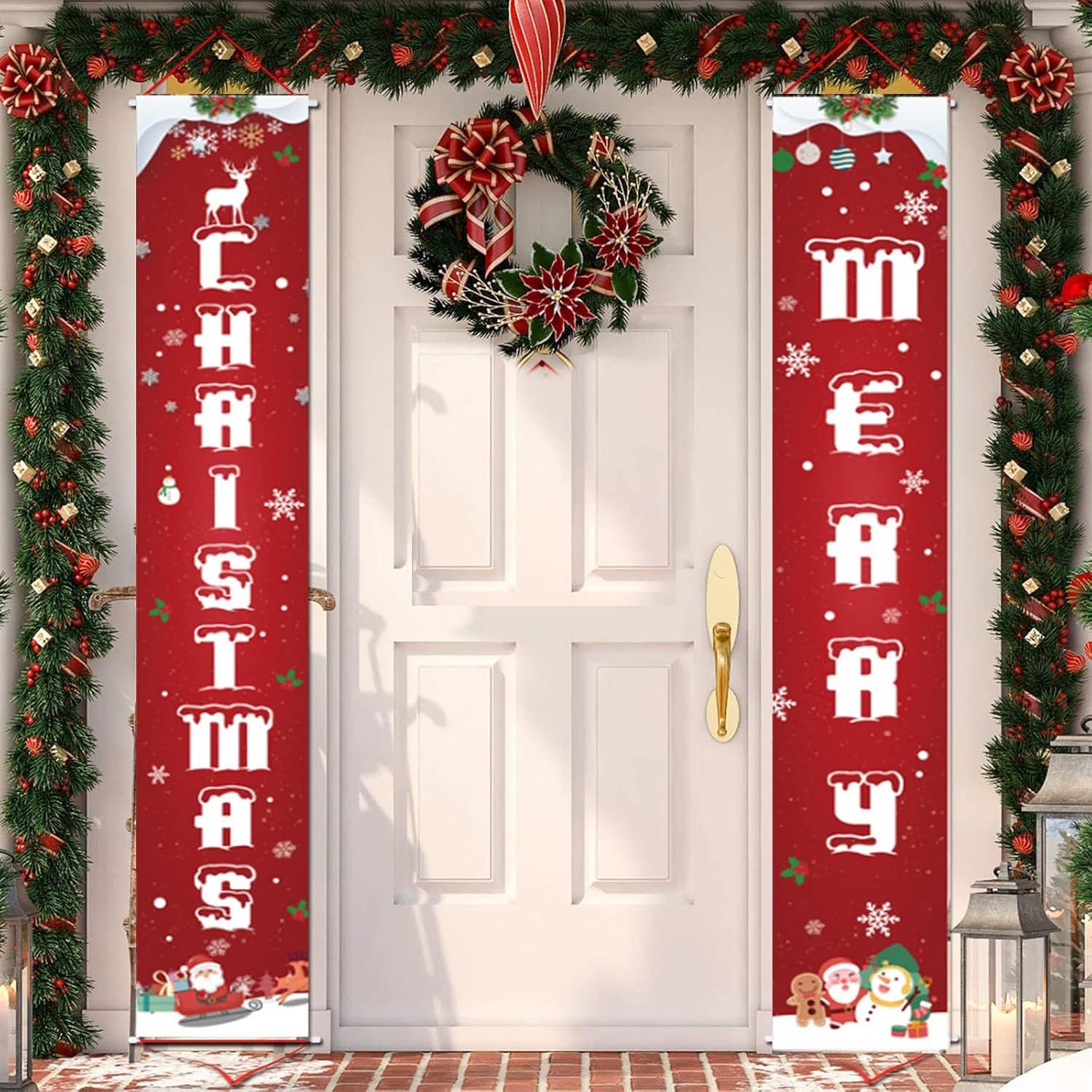 Baner Świąteczny Merry Christmas Dekoracja na Drzwi i Ściany 30x180 cm