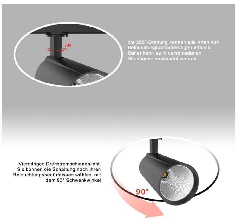 Reflektor LED pod szynę prądową 30W 4000K czarny FOOC