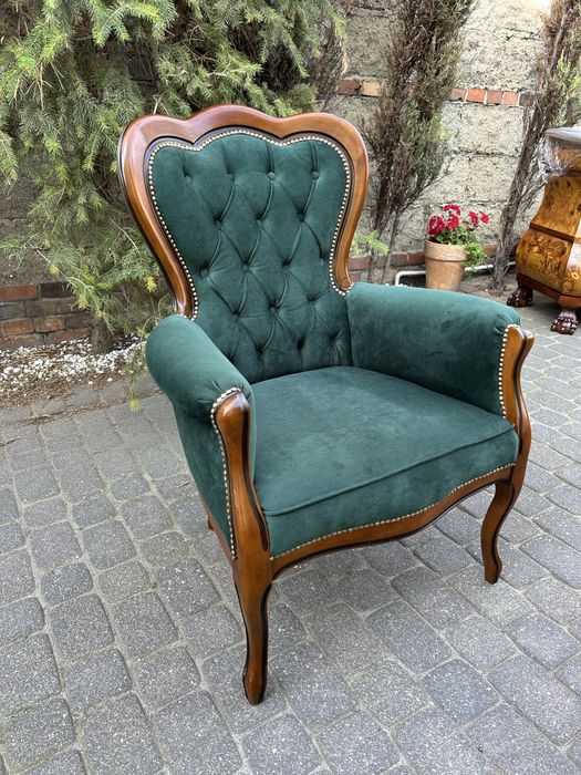 Stylowy Fotel Ludwikowski Ludwik Sofa kanpa Chippendale Po Renowacji