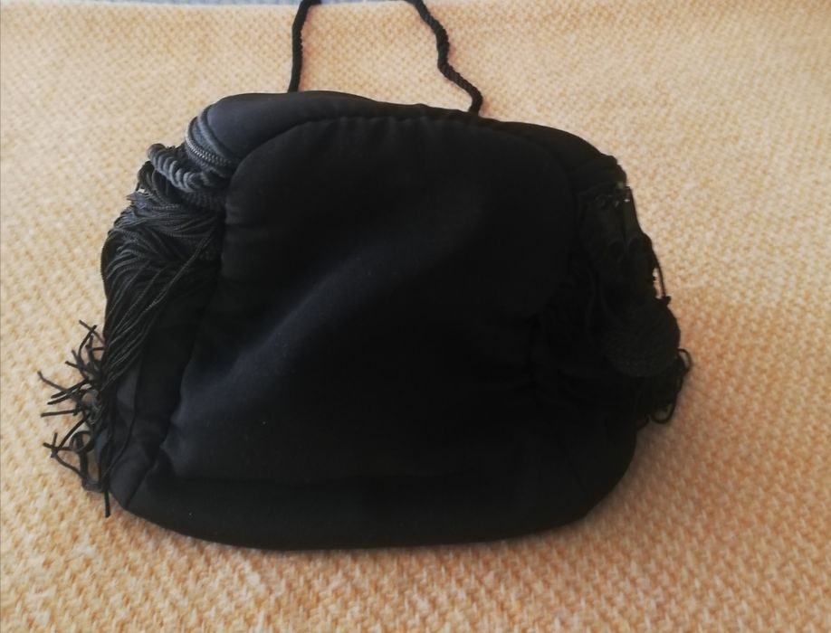 Bolsa de toilet  de tecido preto