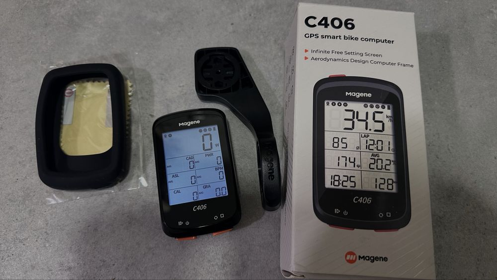 Komputer GPS Licznik rowerowy Magane C406 + czujniki