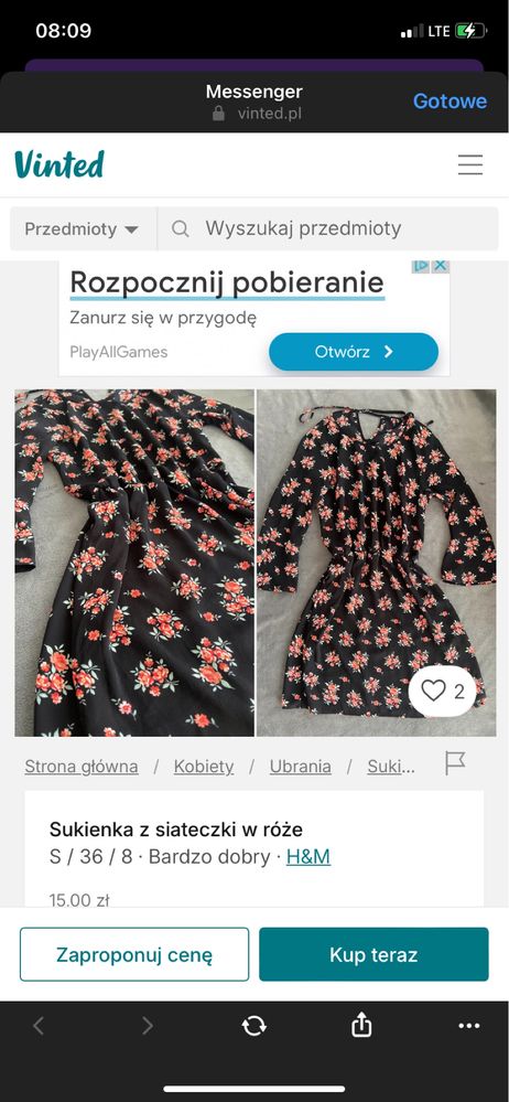 Sukienka midi z długim rękawem spodnie i sukienka REZERWACJA