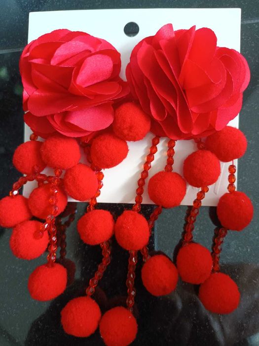 H&M kolczyki piękne czerwone