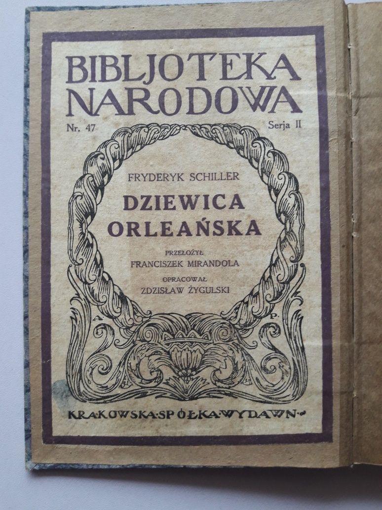 Fryderyk Schiller Dziewica Orleańska 1928 rok