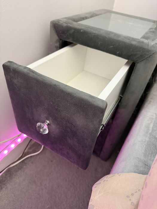 Komoda welurowa grafitowa