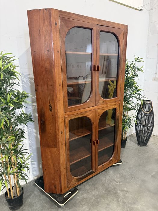 Piękna witryna narożna palisander lite drewno biblioteka dowóz wysyłka