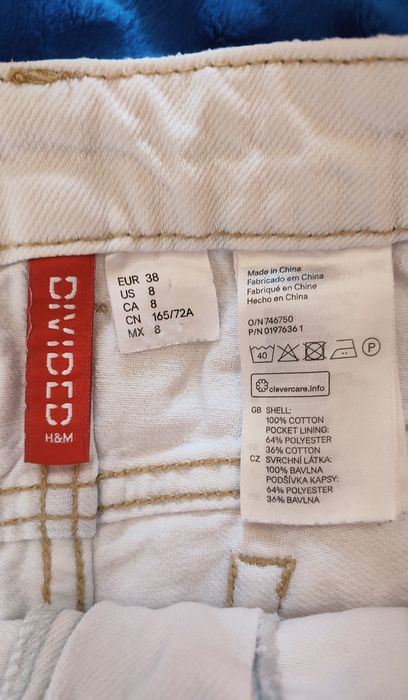 H&M Białe krótkie spodenki szorty r.38