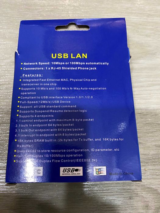 Зовнішній адаптер мережі, мережна карта USB LAN ethernet RJ45