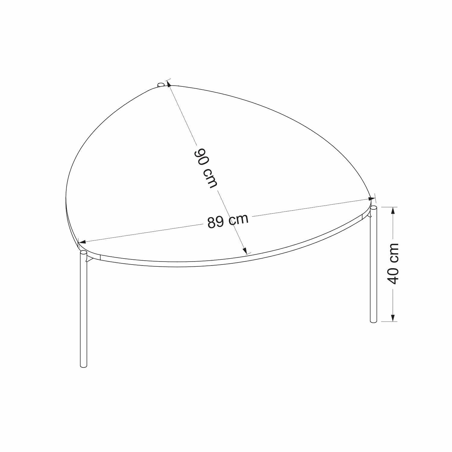 Designerska ława stolik trójkątna szara antracyt (L)