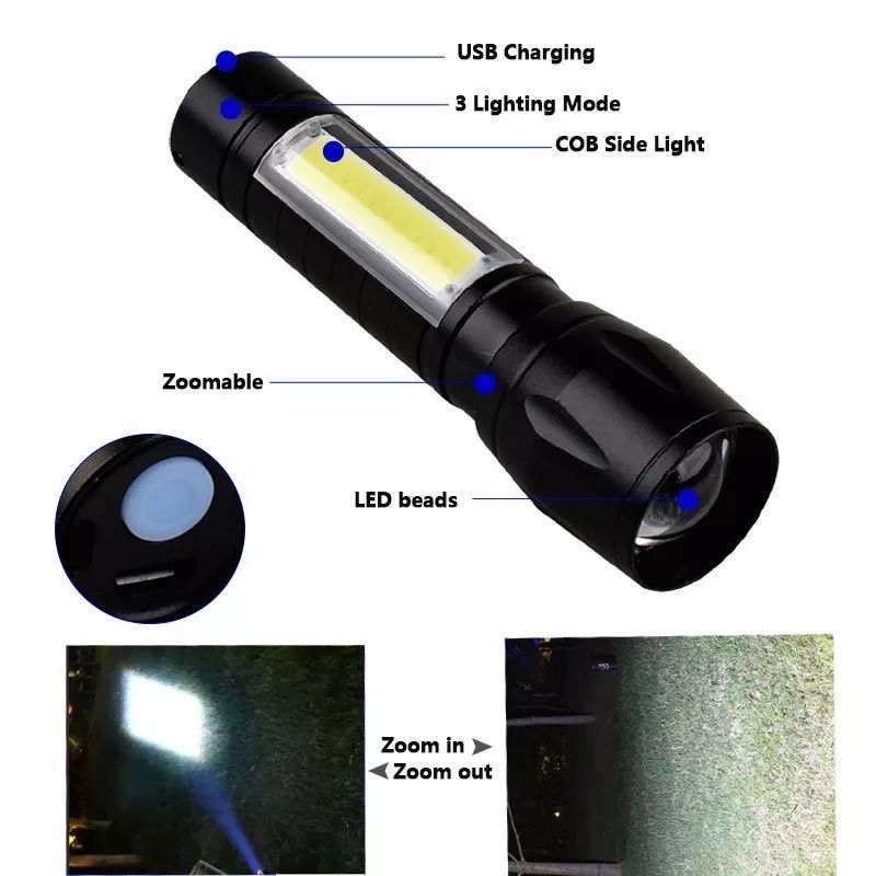 Фонарик з usb зарядкою, компактний, потужний