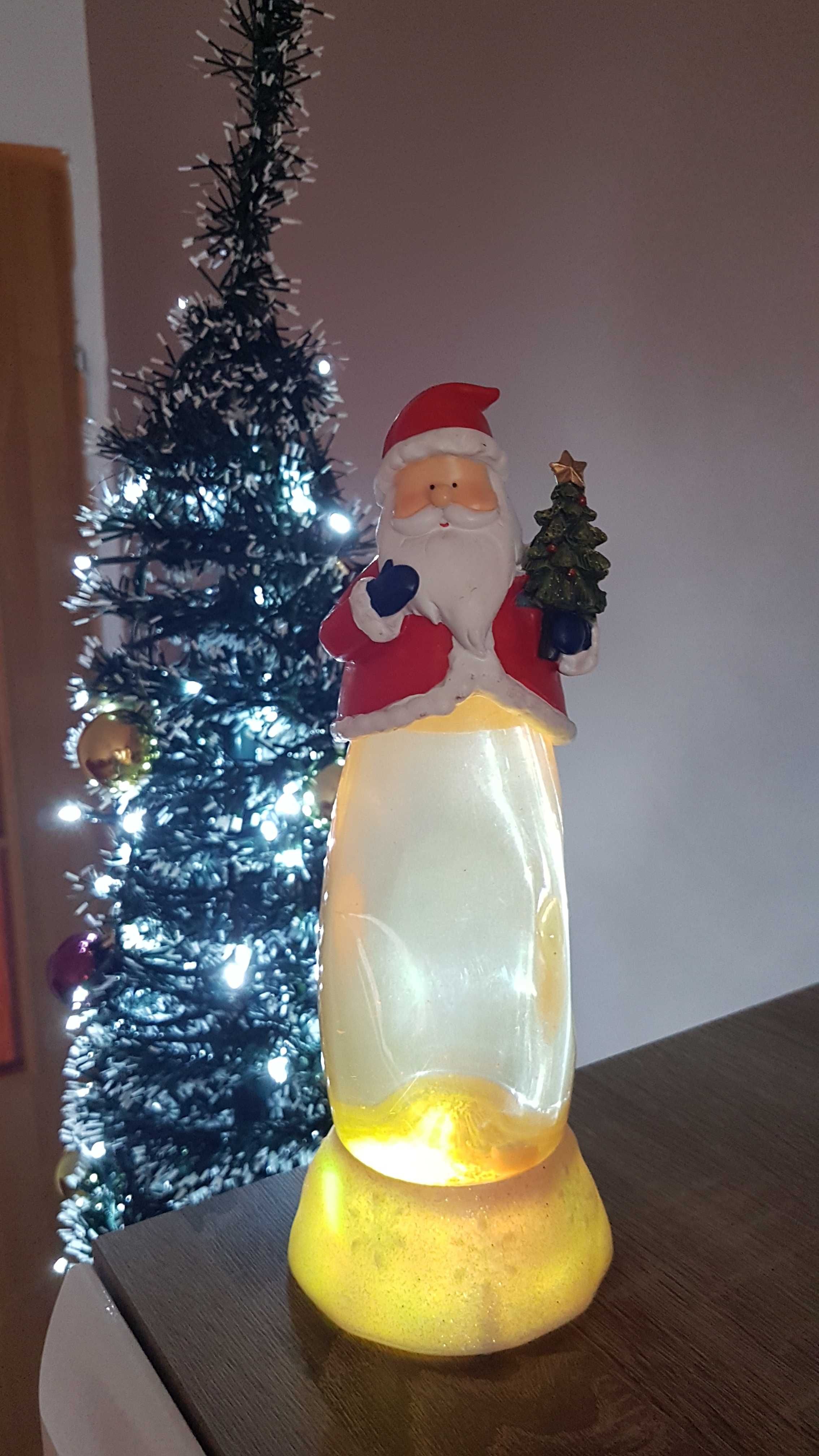 Ozdoba świąteczna:) Mikołaj efekt śniegu,  dźwięku i koloru