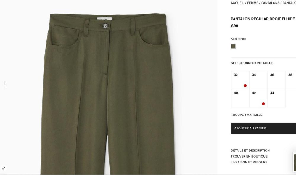 Cos Fluid Straight suit trousers XXS/XS/32 (нові)
