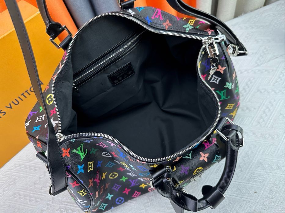 Louis Vuitton keepall 50cm мужская сумка унисекс черная оригинал кожа