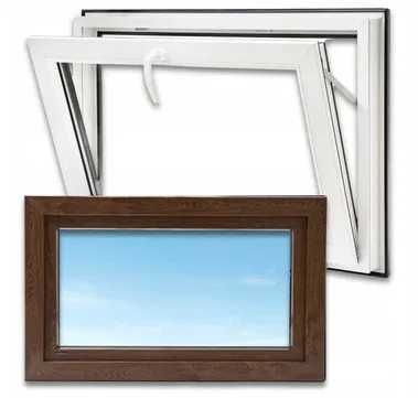 Okno PCV 80x60 Gospodarcze Piwniczne Garażowe Uchylne 800x600 Kolor