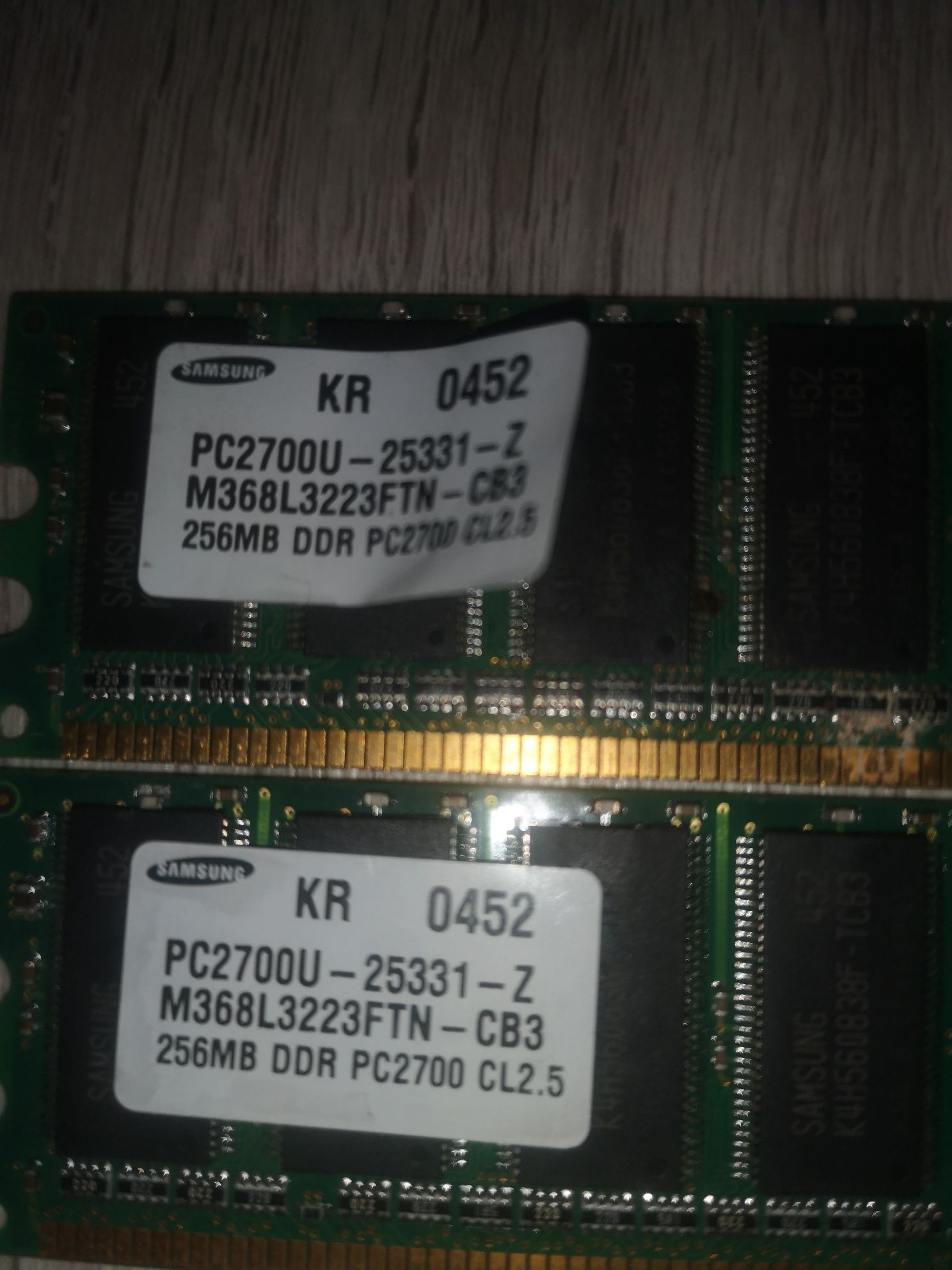 Pamięć RAM Samsung 256mb DDR 1 CL 2.5 x2